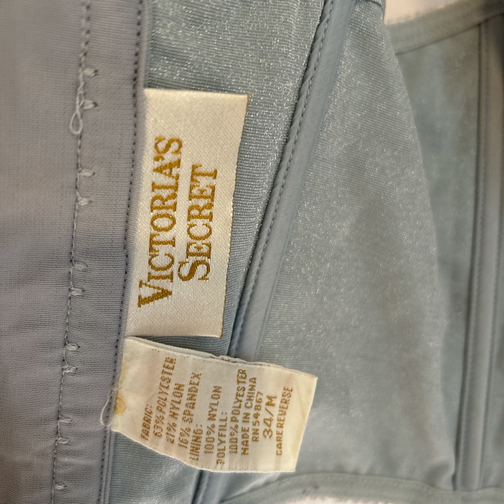 victoria’s secret gold label shimmer baby blue bustier - Picture 3 of 4